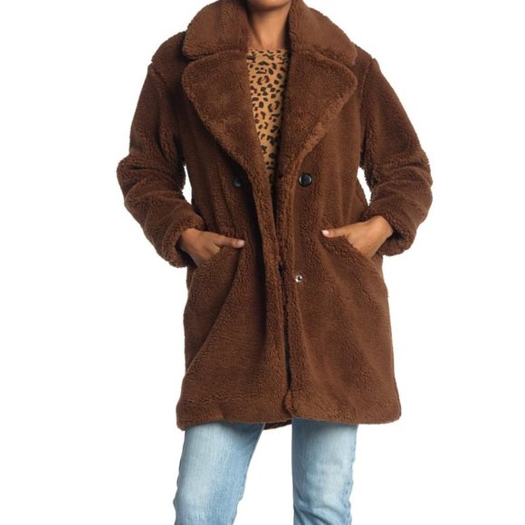 Lucky Brand Jackets & Blazers - Lucky Brand Double Breasted Faux Teddy Fur…